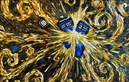 Van Gogh Starry Night Exploding Tardis